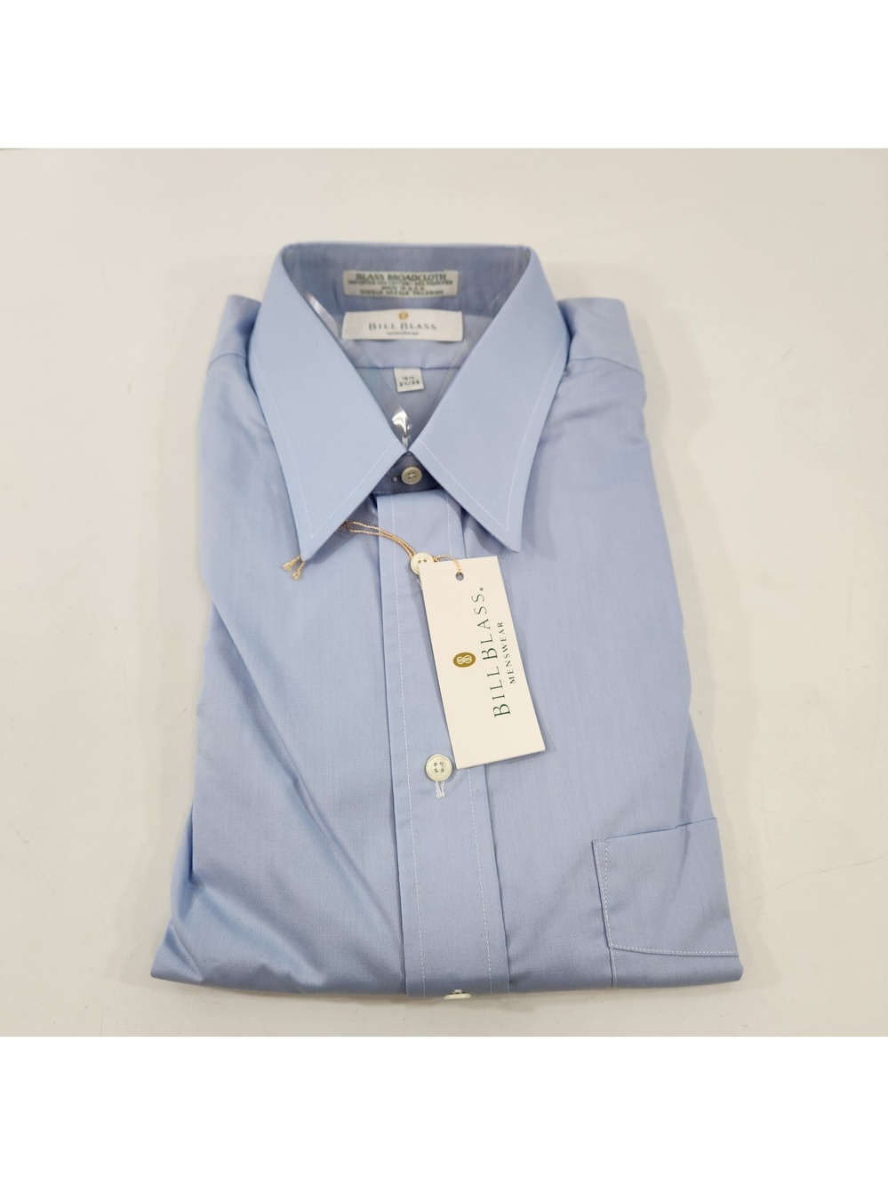 Vintage Bill Blass Mens Dress Shirt Size 16 1/2 (34/35) Baby Blue New Old Stock